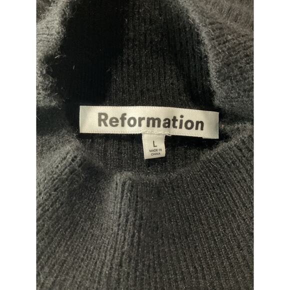 Reformation 'Ida' Black Cashmere Sleeveless Sweater Dress Size L - Picture 5 of 6